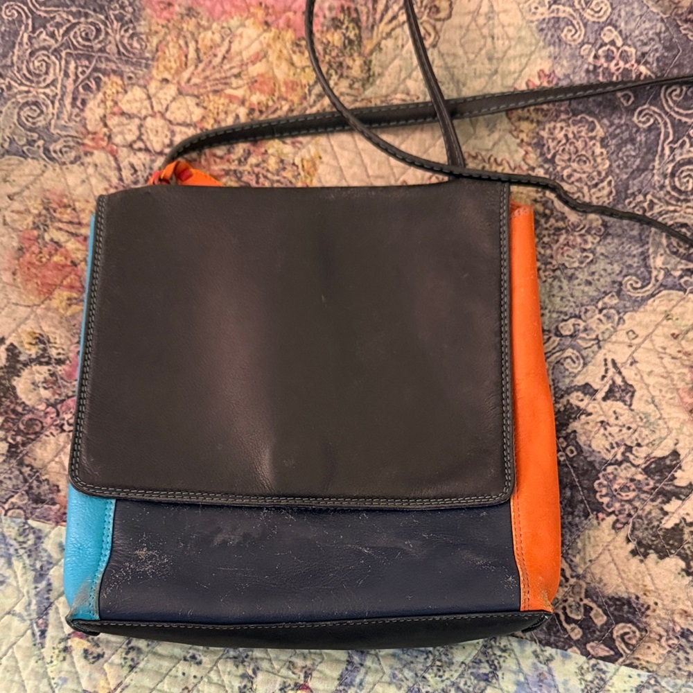 Mywalit Black and Orange Crossbody Bag